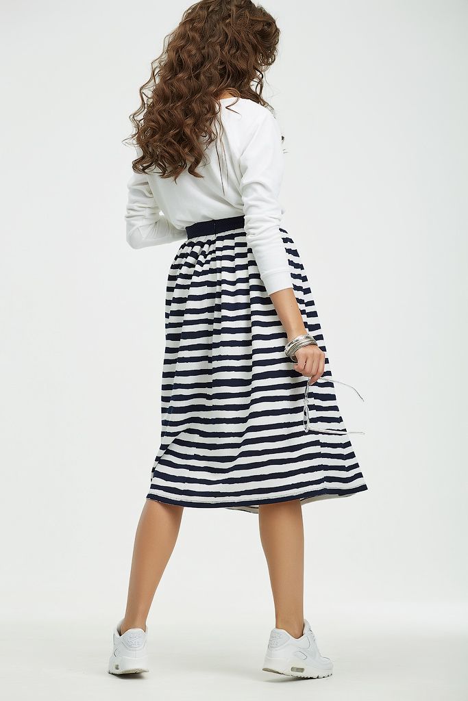 Юбка 404-08 полоска на белом  Fly арт.404-08 оптом_фото2