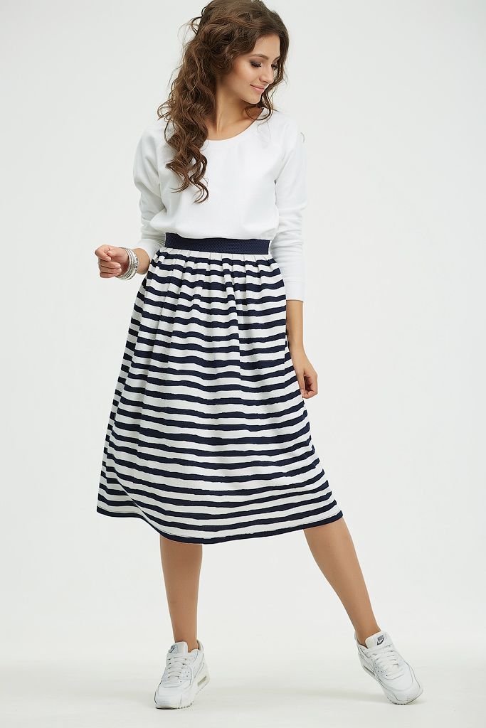 Юбка 404-08 полоска на белом  Fly арт.404-08 оптом_фото3