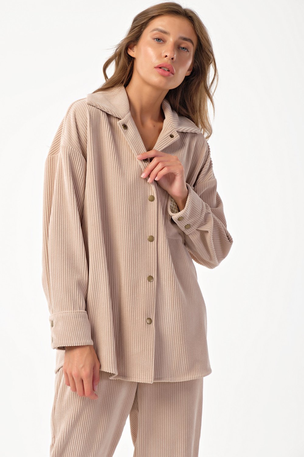 Костюм (рубашка и брюки) 4171-07 бежевый  Fly арт.4171-07 оптом_фото9