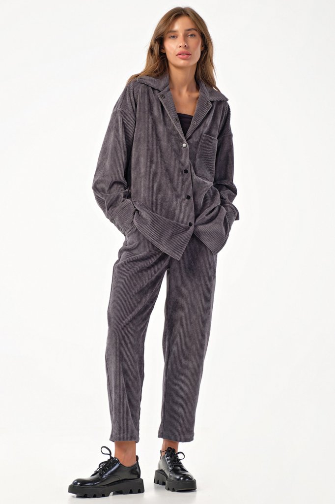 Костюм (рубашка и брюки) 4171-11 серый  Fly арт.4171-11 оптом_фото1