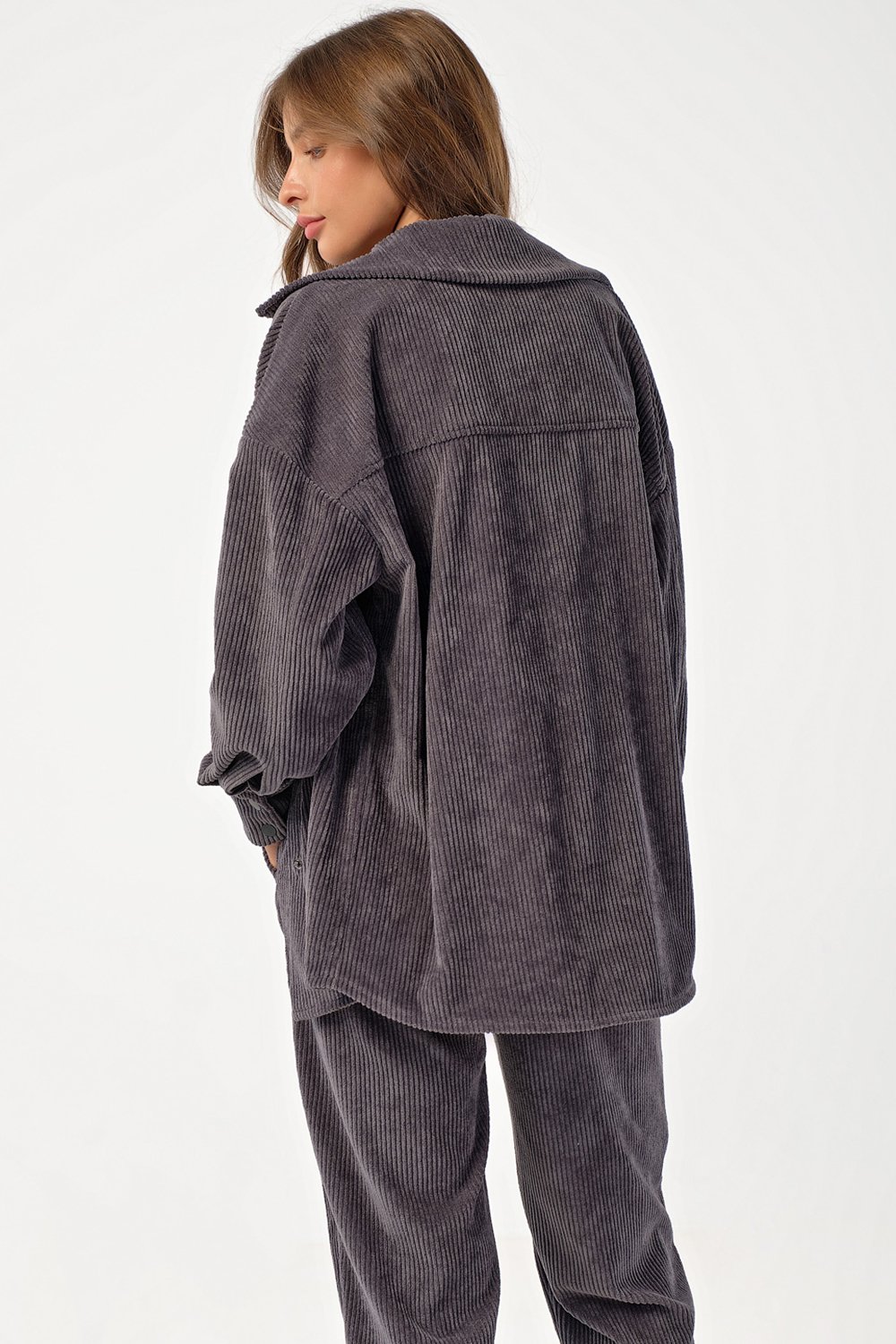 Костюм (рубашка и брюки) 4171-11 серый  Fly арт.4171-11 оптом_фото5