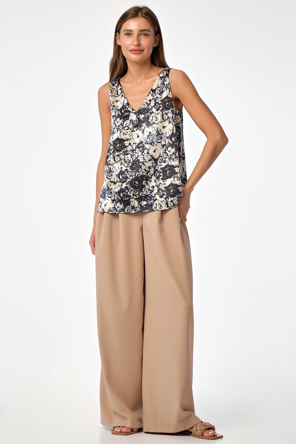 Топ 2132-07 принт на бежевом  Fly арт.2132-07 оптом_фото4