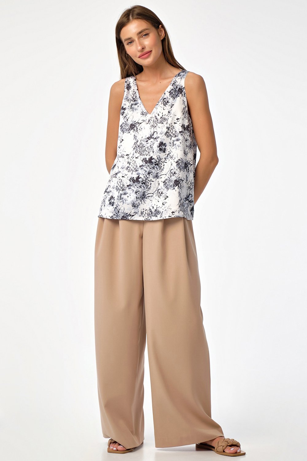 Топ 2132-02 принт на белом  Fly арт.2132-02 оптом_фото4