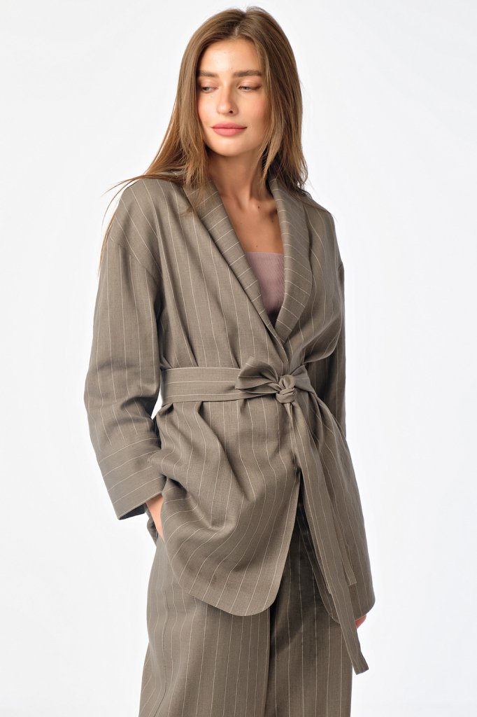 Костюм (жакет, брюки, пояс) 4164-07 бежевый  Fly арт.4164-07 оптом_фото1