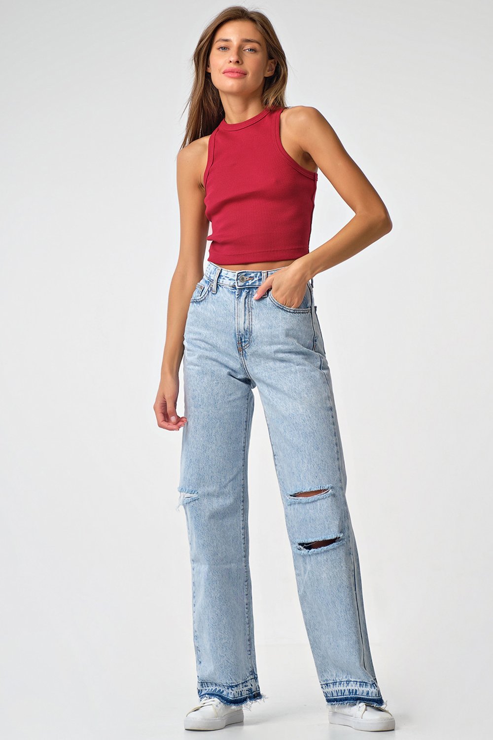 Топ 5105-05 бордовый   Fly арт.5105-05 оптом_фото5