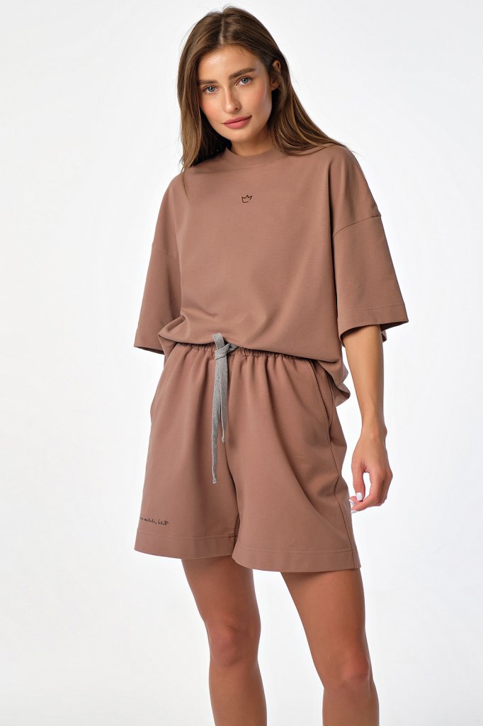Костюм (футболка и шорты) 4155-06 молочный шоколад  Fly арт.4155-06 оптом_фото1