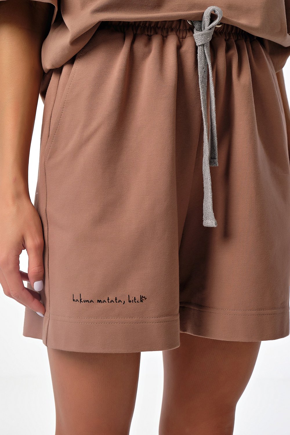 Костюм (футболка и шорты) 4155-06 молочный шоколад  Fly арт.4155-06 оптом_фото4