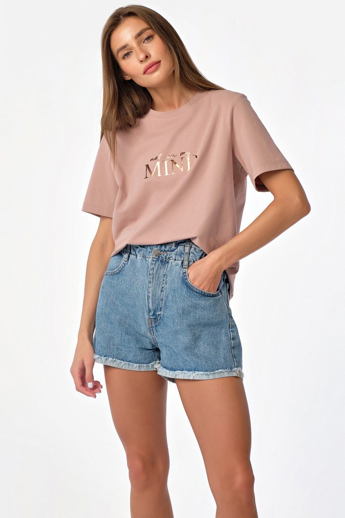 Футболка 558-07 пыльно-бежевый  Fly арт.558-07 оптом_фото1