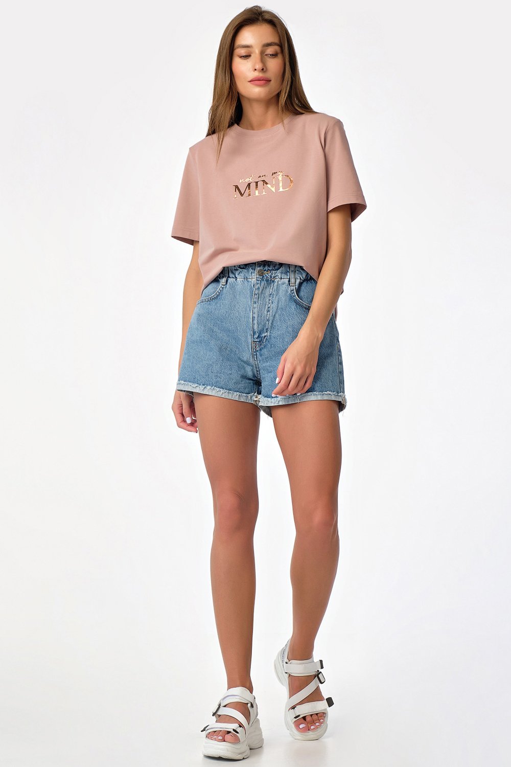 Футболка 558-07 пыльно-бежевый  Fly арт.558-07 оптом_фото4