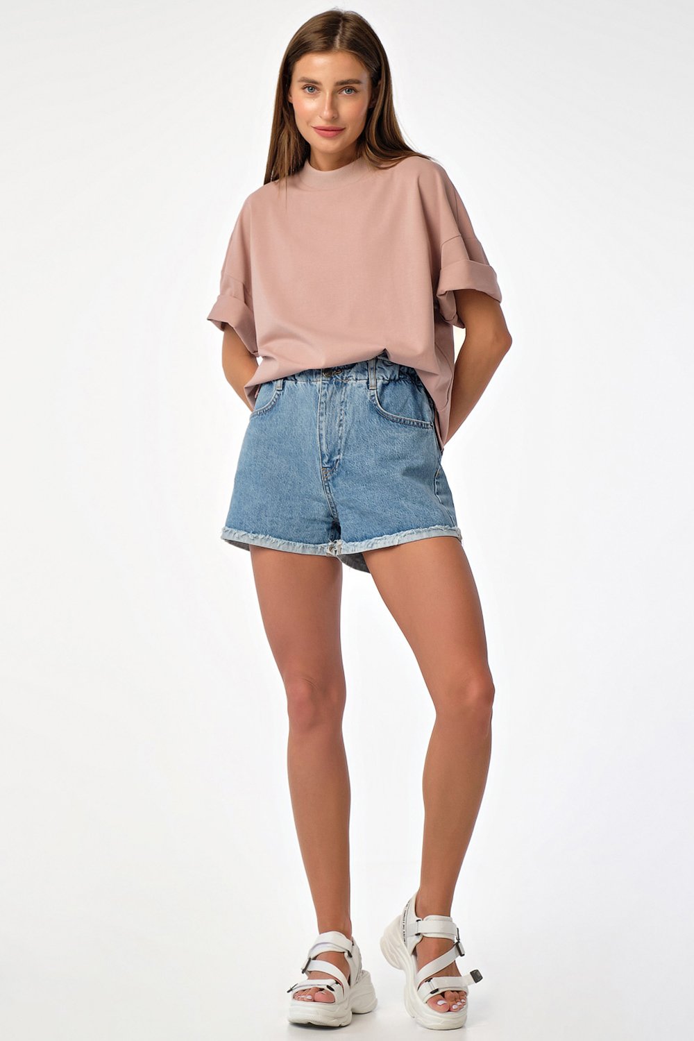 Футболка 599-07 пыльно-бежевый  Fly арт.599-07 оптом_фото4