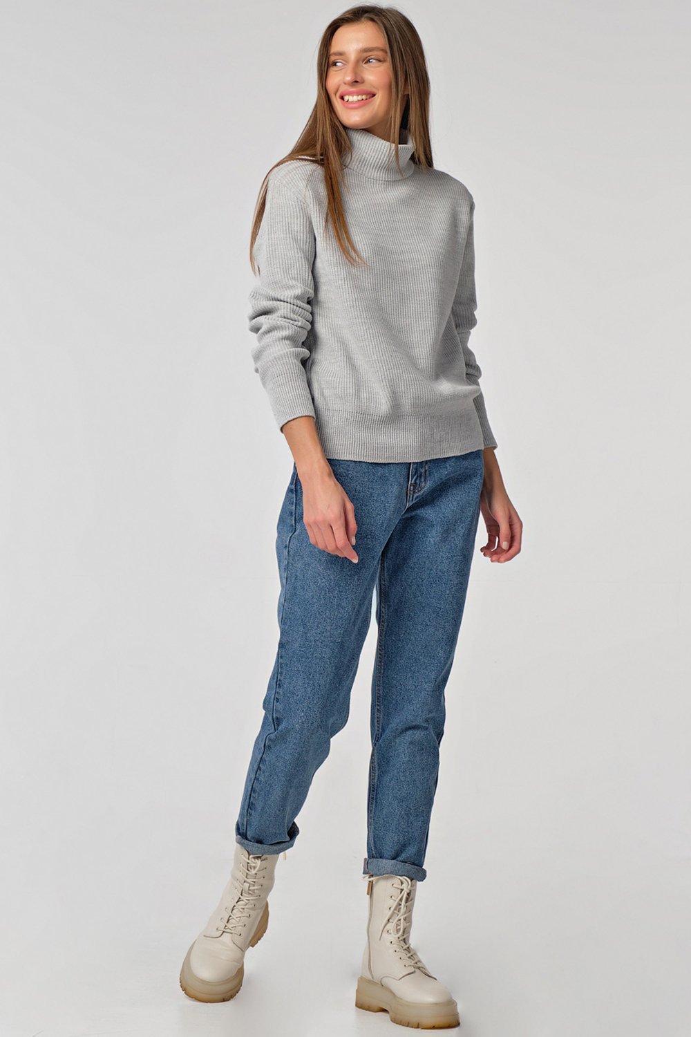 Джемпер 9357-11 светло серый Fly арт.9357-11 оптом_фото4