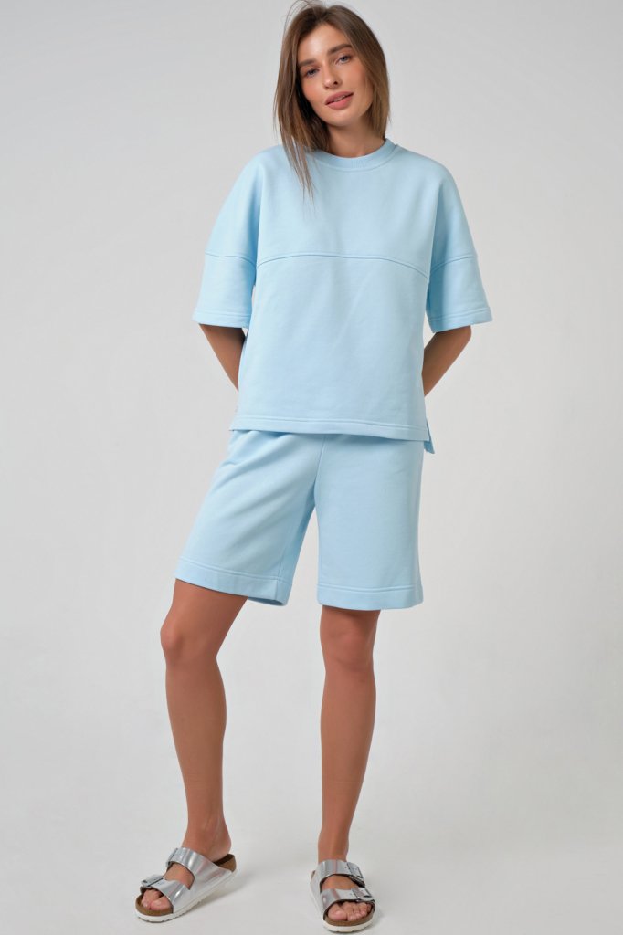 Костюм (футболка и шорты) 4149-10 светло-голубой Fly арт.4149-10 оптом_фото1