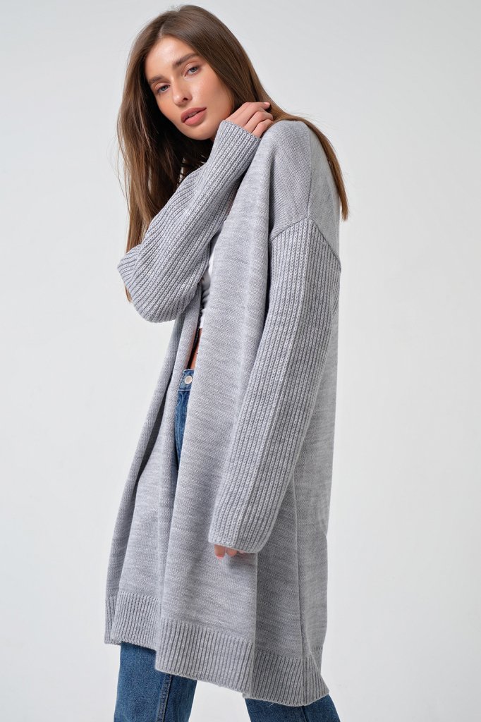 Кардиган 9376-11 светло серый Fly арт.9376-11 оптом_фото1