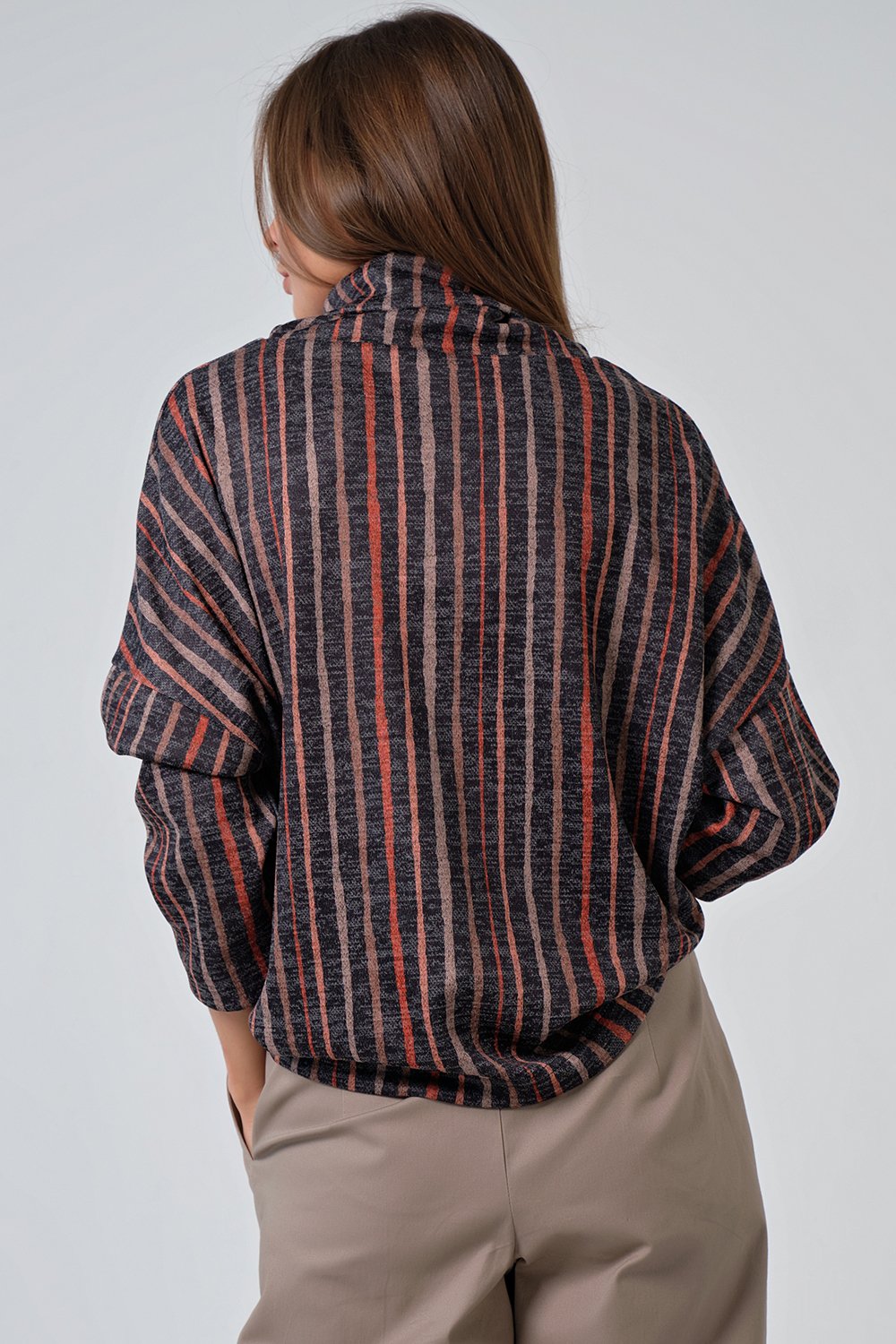 Джемпер 575.1-01 полоска на черном Fly арт.575.1-01 оптом_фото2