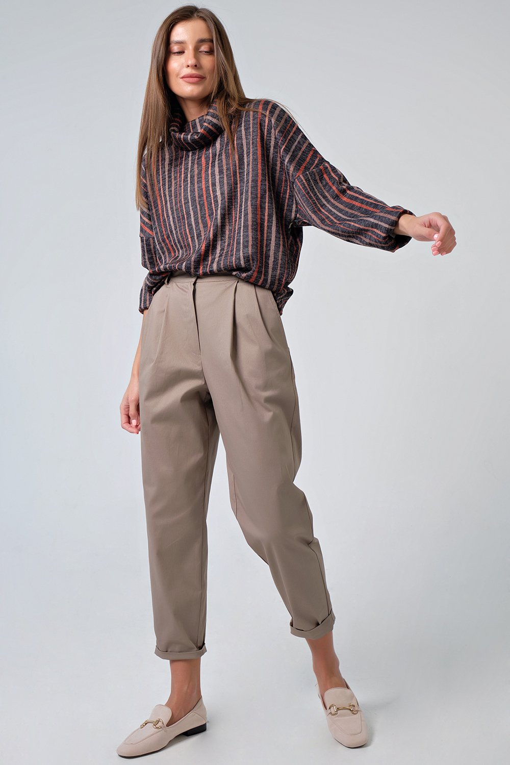 Джемпер 575.1-01 полоска на черном Fly арт.575.1-01 оптом_фото4