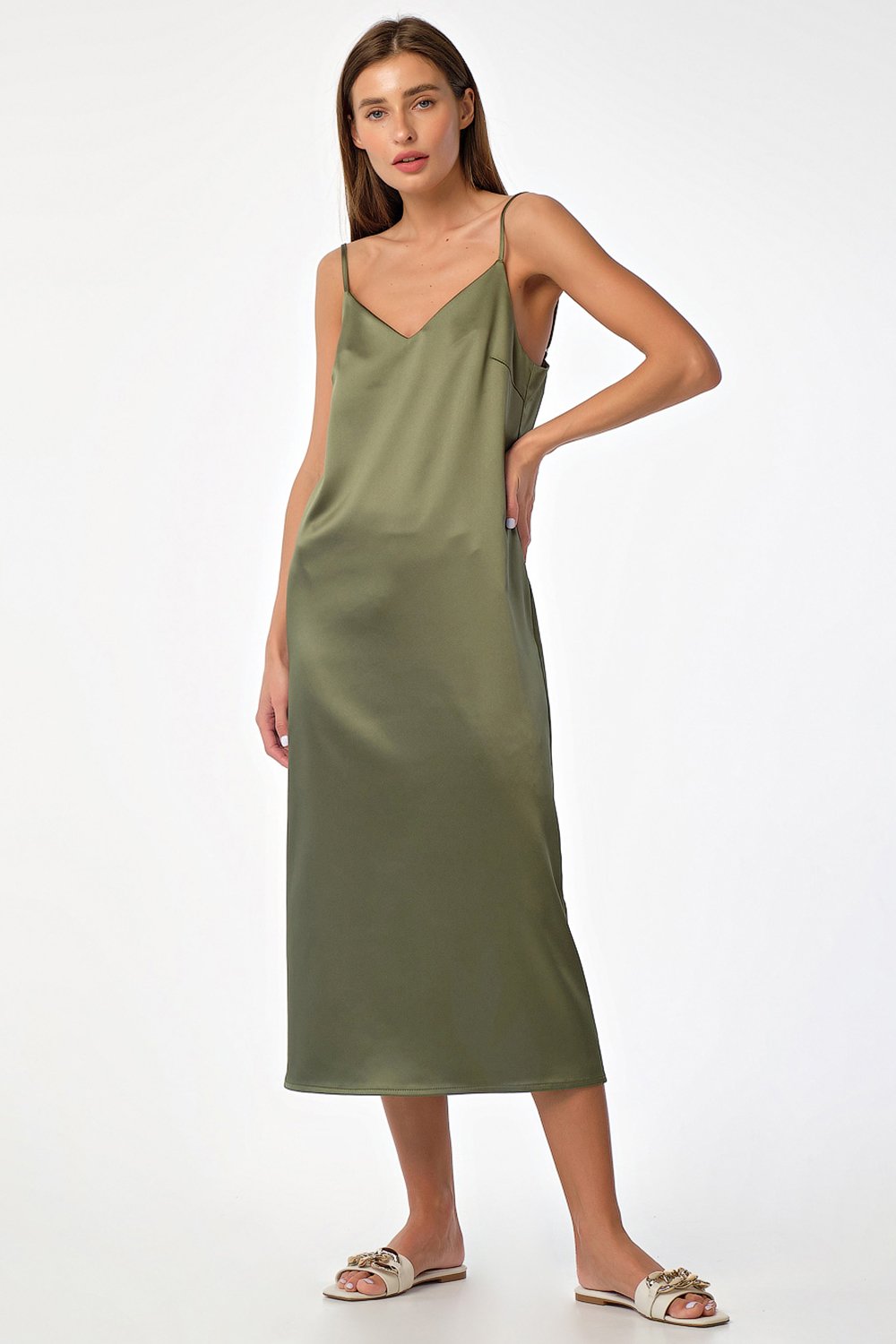 Платье 8143-15 оливковый  Fly арт.8143-15 оптом_фото3