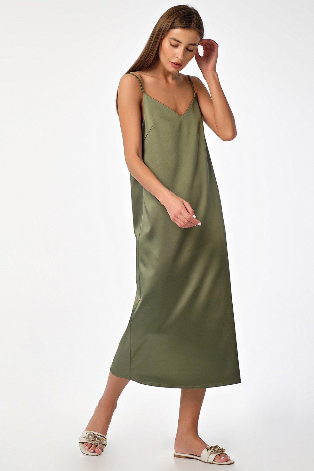 Платье 8143-15 оливковый  Fly арт.8143-15 оптом_фото4