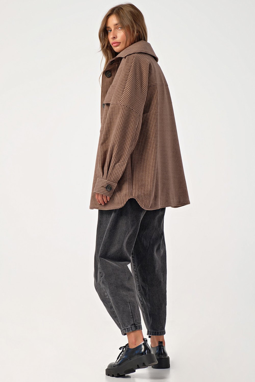 Пальто 621-06 лапка коричневая  Fly арт.621-06 оптом_фото4