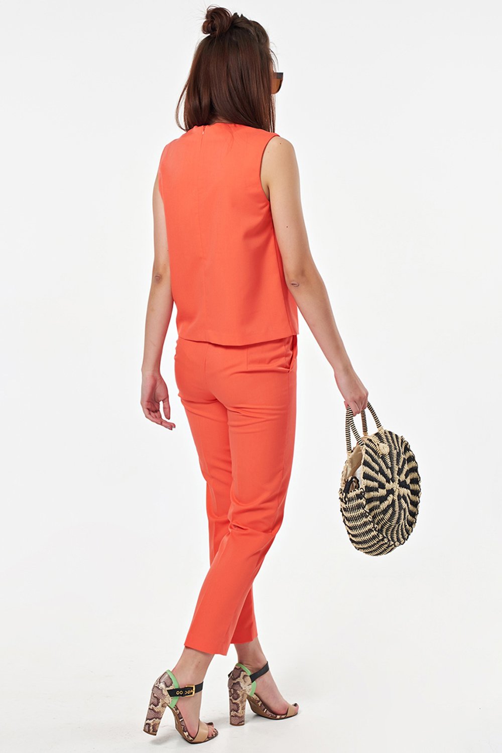 Костюм (брюки и топ) 4103-03-01 неоновый коралл  Fly арт.4103-03-01 оптом_фото2
