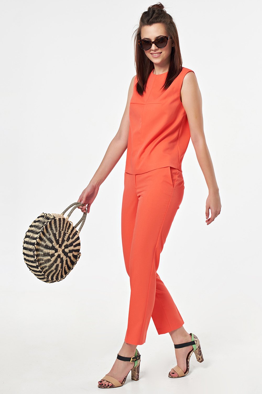 Костюм (брюки и топ) 4103-03-01 неоновый коралл  Fly арт.4103-03-01 оптом_фото4