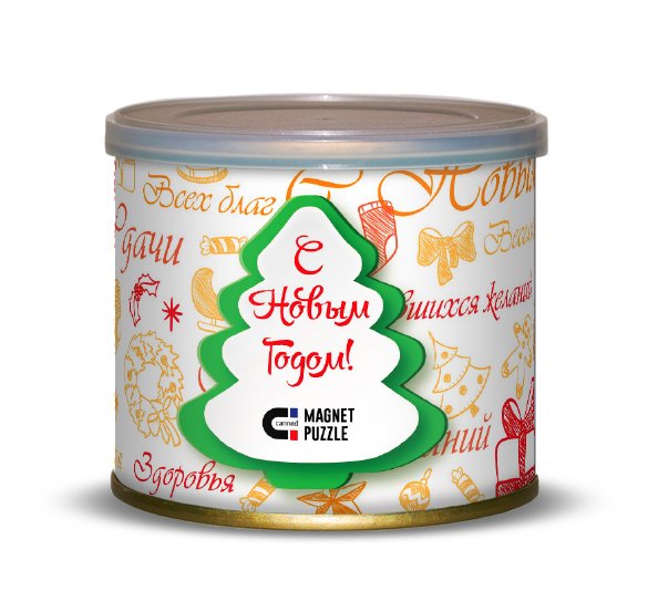 Елка с пожеланиями-магнитный пазл елка (200х250 мм, 53 детали, материал магнитный винил) EXTRAGO арт.416673 оптом_фото1