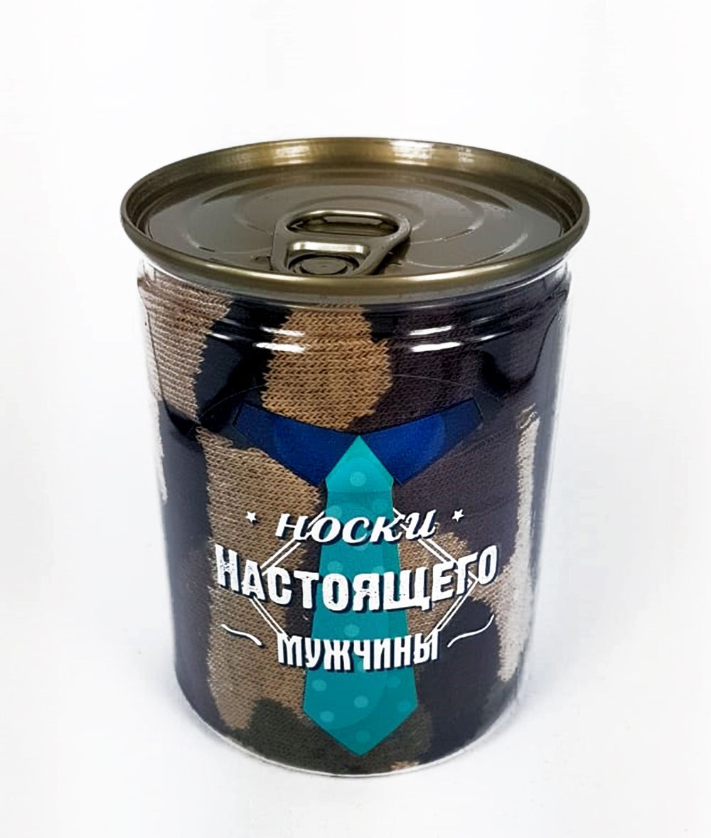 Носки в банке ПЭТ "Носки Настоящего мужчины" 2 пары EXTRAGO арт.417564 оптом_фото1