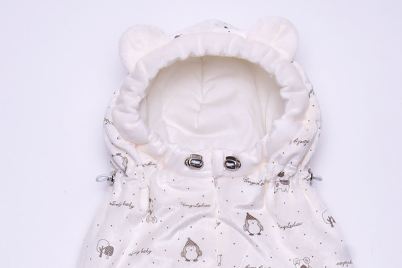 Конверт-кокон для автокресла "Мишка" молочный р.56/62, лето в сумке на молнии ARSI арт.1080М оптом_фото2