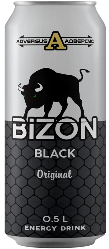 Напиток безалкогольный энергетический "BIZON" Black,0.5л. Ж/б Coffee Cola арт. оптом_фото1
