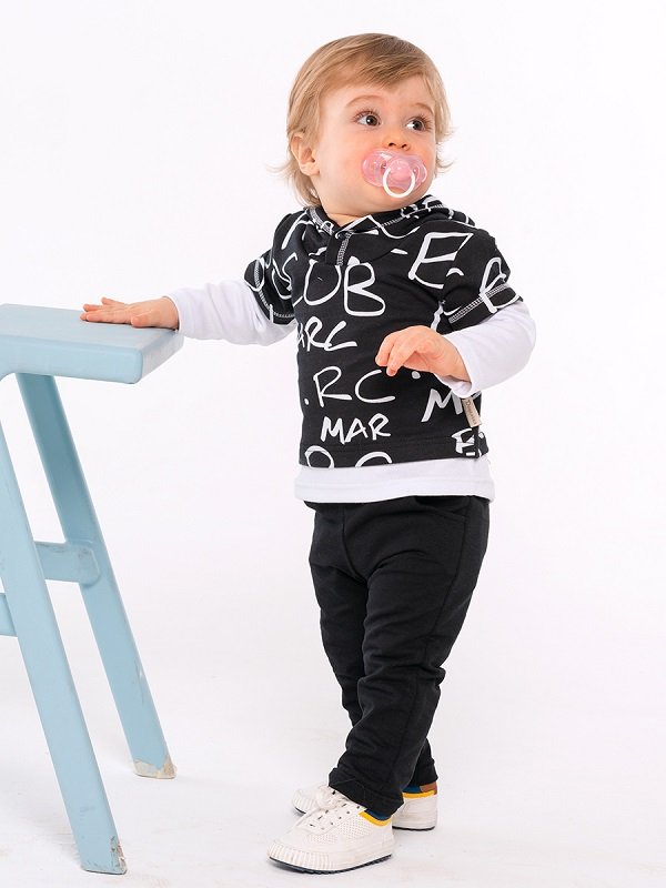 Костюм для мальчика Буквы, черный Дашенька арт.1539/139/082 оптом_фото1