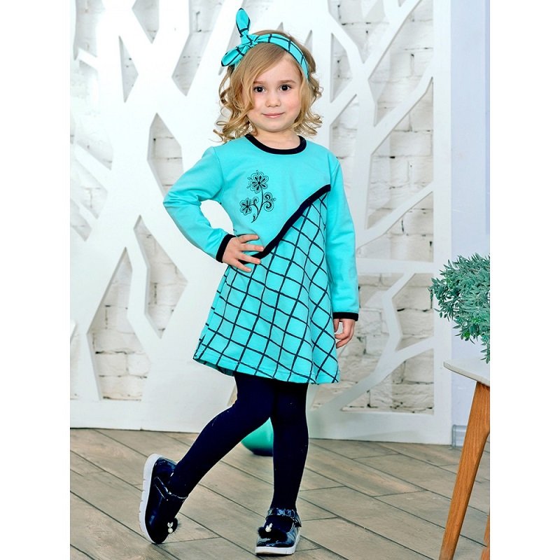 Платье Клетка, тиффани Дашенька арт.1537/137 оптом_фото1