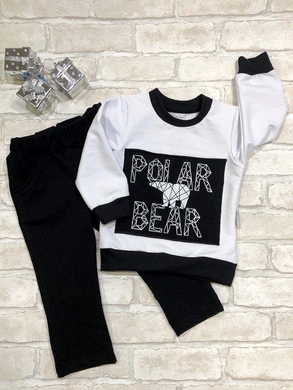 Костюм Полярный медведь, белый/черный Дашенька арт.1581/001/082 оптом_фото1