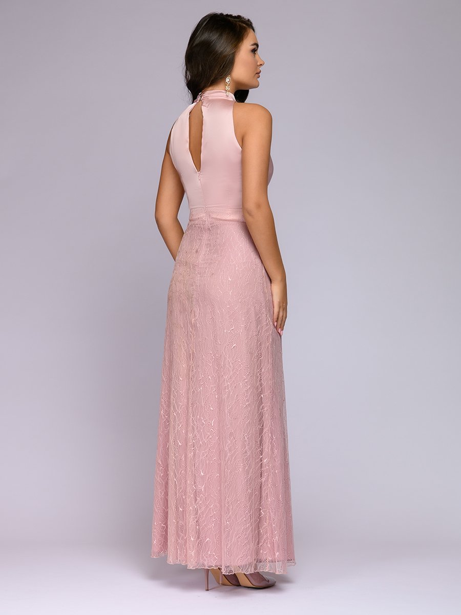 Платье цвета пыльной розы длины макси без рукавов 1001DRESS арт.0122001-30116SP оптом_фото3
