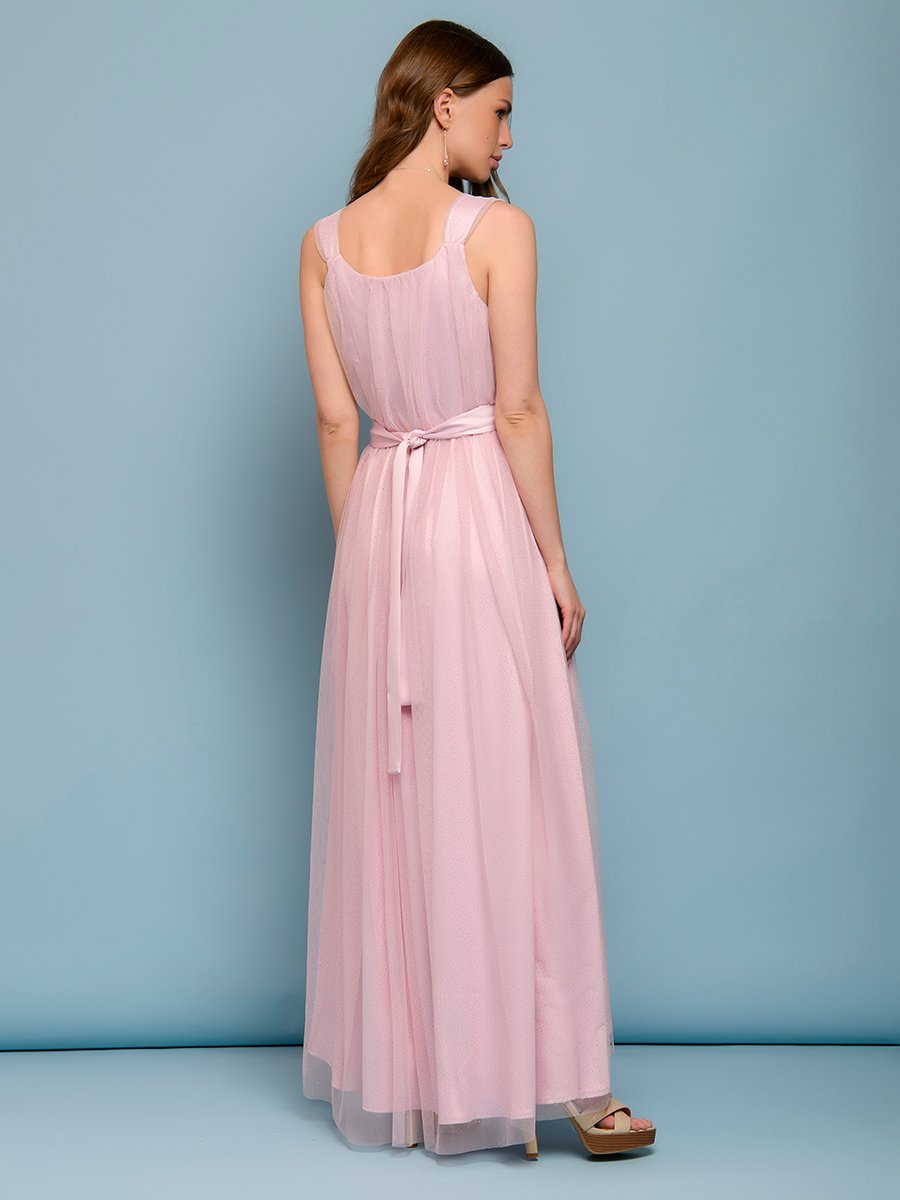 Платье розового цвета с серебряным напылением на бретелях 1001DRESS арт.0132101-01919SP оптом_фото3