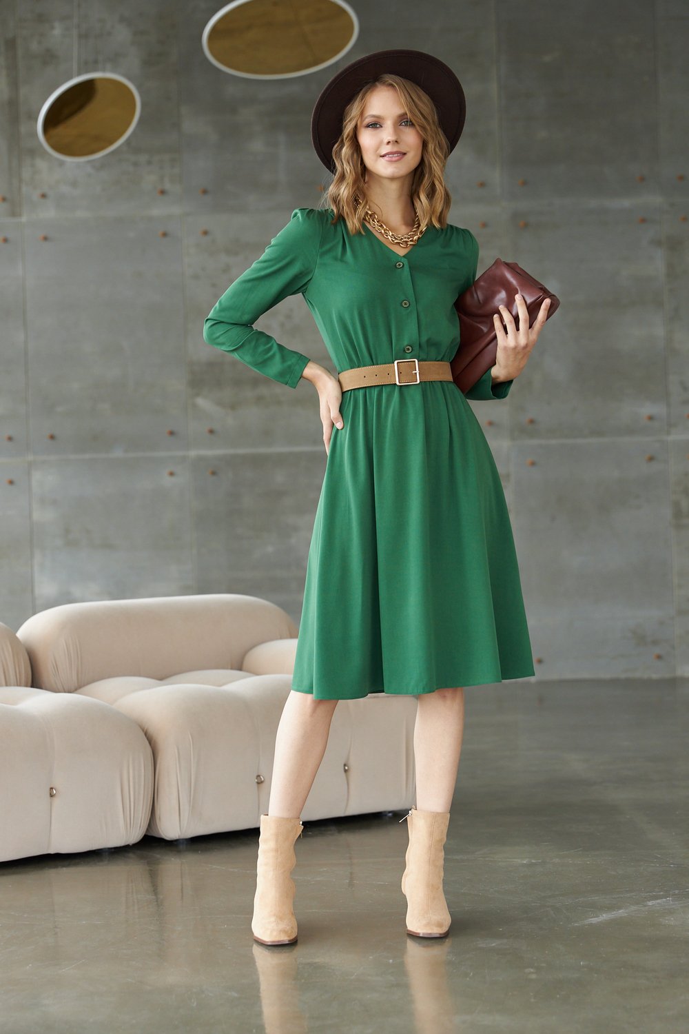 20015-2  Платье  (НСК) (зеленый) LELEYA арт.20015-2  НСК оптом_фото1
