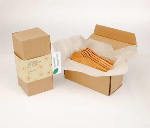 Эко - набор с ванильными съедобными ложками в групповой экологической упаковке Первые съедобные ложки арт.55000000001 оптом_фото4