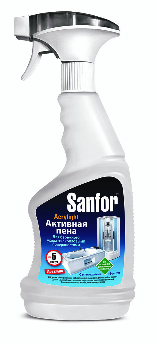 SANFOR средство чистящее для ванн Акрилайт, спрей-пена, 700 мл Sanfor арт.13849 оптом_фото1
