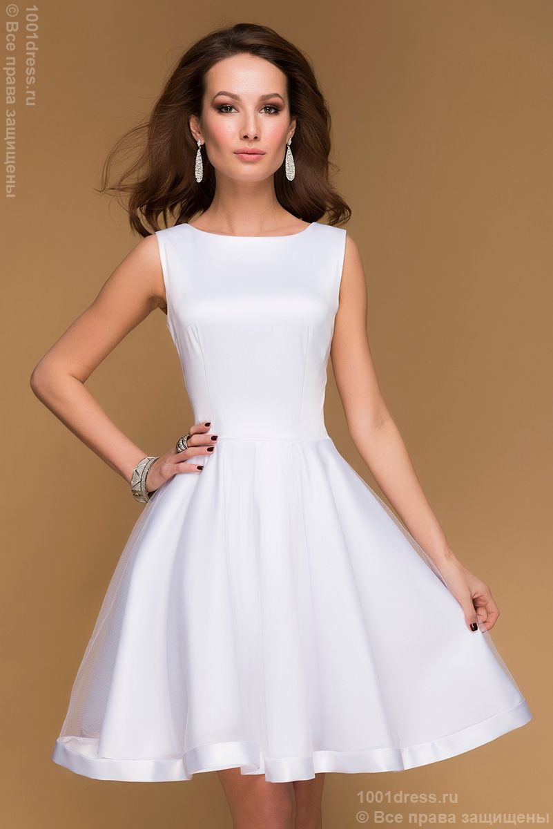 Платье белое с вырезом и бантиками на спинке 1001DRESS арт.DM00509WH оптом_фото4
